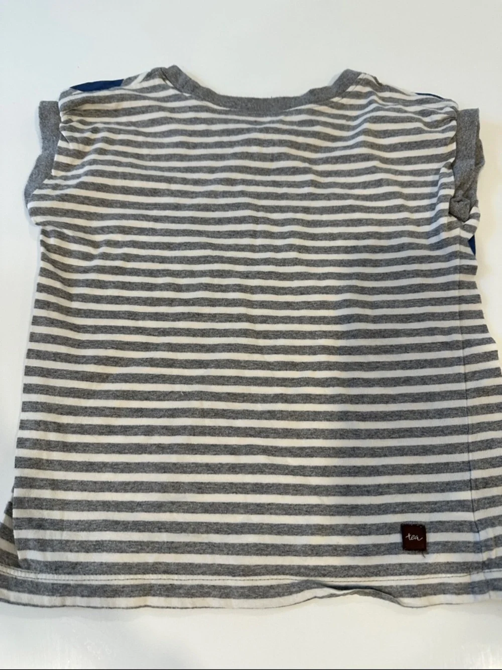 Tea Collection Kids Grey Striped Seal Polka Dot Cotton‎ T-Shirt Size 4-5